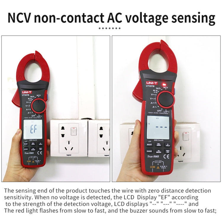 UNI-T UT205E 1000A 42mm Jaw Size Digital Clamp Meter AC DC Voltage Detector - Consumer Electronics by UNI-T | Online Shopping UK | buy2fix