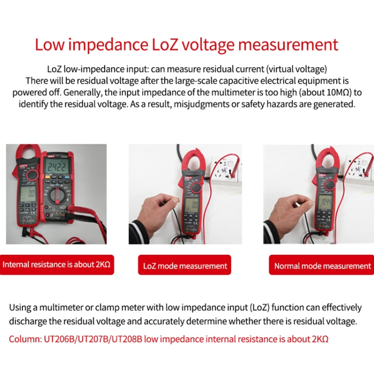 UNI-T UT208B 1000A 42mm Jaw Size Digital Clamp Meter AC DC Voltage Detector - Consumer Electronics by UNI-T | Online Shopping UK | buy2fix