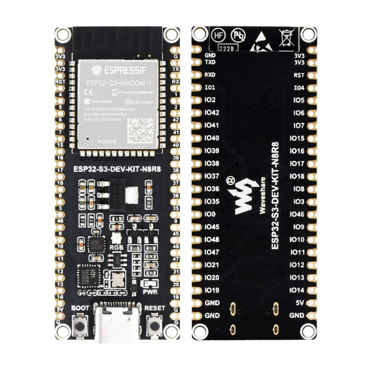 Waveshare ESP32-S3 Microcontroller 2.4GHz Wi-Fi Development Board ESP32-S3-WROOM-1-N8R8 Module Standard Ver. With Pinheader - Consumer Electronics by Waveshare | Online Shopping UK | buy2fix