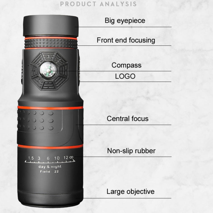 FEIRSH 12x50 High-Definition Low-Light Night Vision Monoculars Concert Mobile Phone Camera Binoculars(T01) - Monocular Binoculars by buy2fix | Online Shopping UK | buy2fix