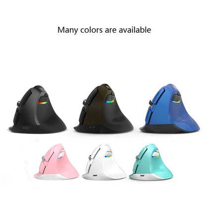 DELUX M618Mini Colorful Wireless Luminous Vertical Mouse Bluetooth Rechargeable Vertical Mouse(Classic black) - Computer & Networking by DELUX | Online Shopping UK | buy2fix