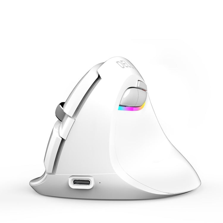 DELUX M618Mini Colorful Wireless Luminous Vertical Mouse Bluetooth Rechargeable Vertical Mouse(Color white) - Computer & Networking by DELUX | Online Shopping UK | buy2fix