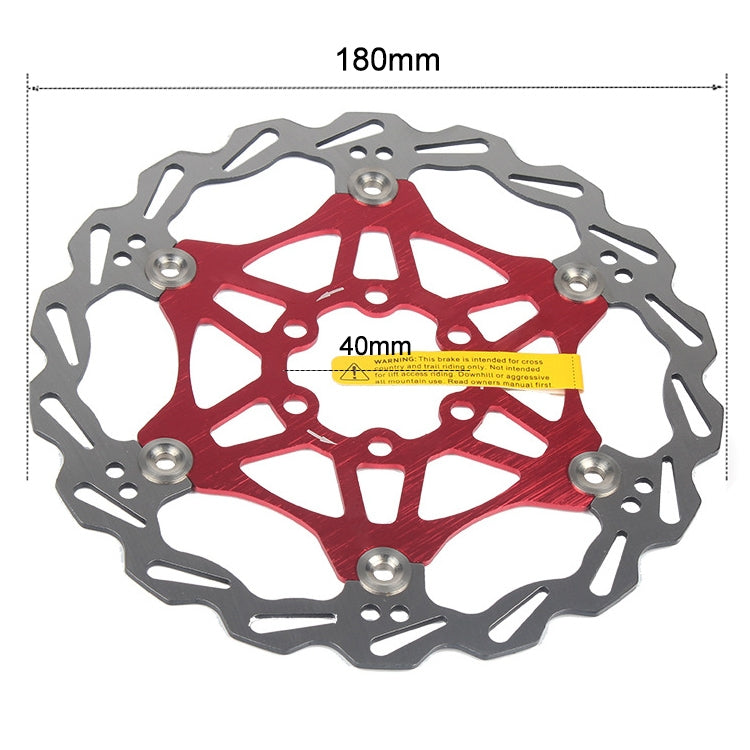 SNAIL FD-01 Mountain Bike Floating Disc Bicycle Brake Pad Six Nail Brake Disc, Size:180mm, Color:Red - Bicycle Brake Parts by SNAIL | Online Shopping UK | buy2fix