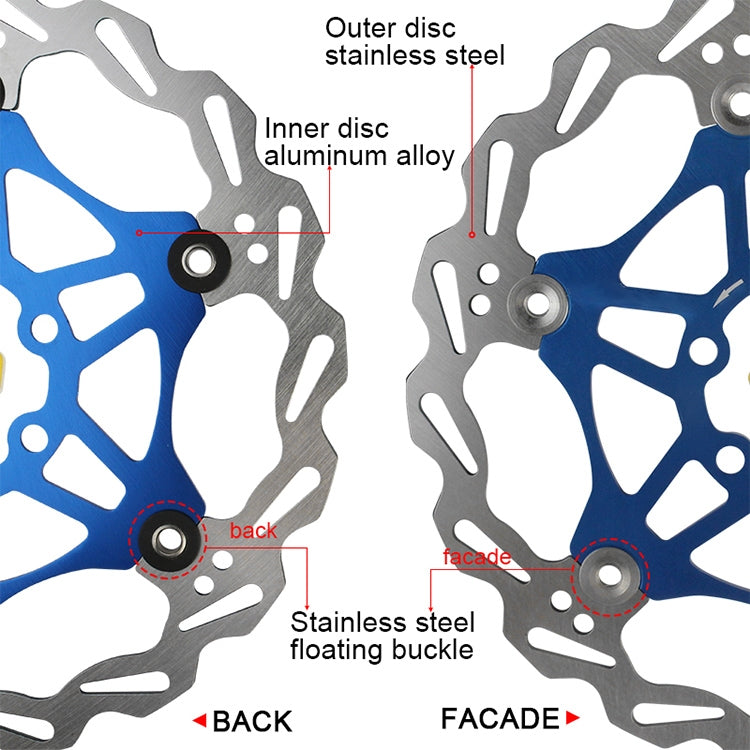 SNAIL FD-01 Mountain Bike Floating Disc Bicycle Brake Pad Six Nail Brake Disc, Size:180mm, Color:Red - Outdoor & Sports by SNAIL | Online Shopping UK | buy2fix