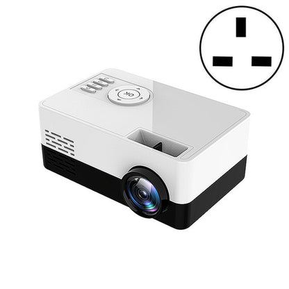 S261/J16 Home Mini HD 1080P Portable LED Projector, Support TF Card / AV / U Disk, Plug Specification:UK Plug(White Black) - Consumer Electronics by buy2fix | Online Shopping UK | buy2fix