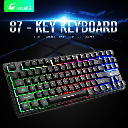 ZIYOULANG K16 87 Keys Colorful Mixed Light Gaming Notebook Manipulator Keyboard, Cable Length: 1.5m - Wired Keyboard by FREEDOM-WOLF | Online Shopping UK | buy2fix