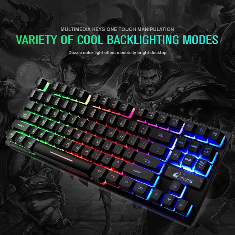 ZIYOULANG K16 87 Keys Colorful Mixed Light Gaming Notebook Manipulator Keyboard, Cable Length: 1.5m - Wired Keyboard by FREEDOM-WOLF | Online Shopping UK | buy2fix