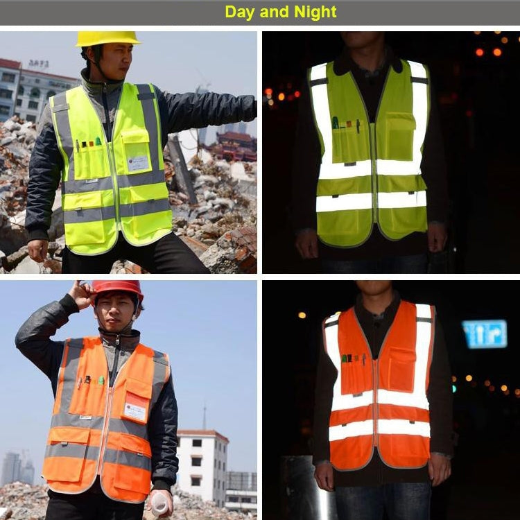 Multi-pockets Safety Vest Reflective Workwear Clothing, Size:L-Chest 118cm(Green) - Reflective Safety Clothing by buy2fix | Online Shopping UK | buy2fix