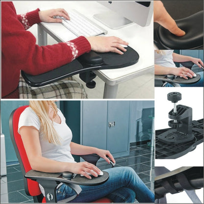 Rotation Computer Desktop Laptop Mouse Tray Elbow Pad Wrist Rest Plate Support Install on Desk and Chair - Computer & Networking by buy2fix | Online Shopping UK | buy2fix