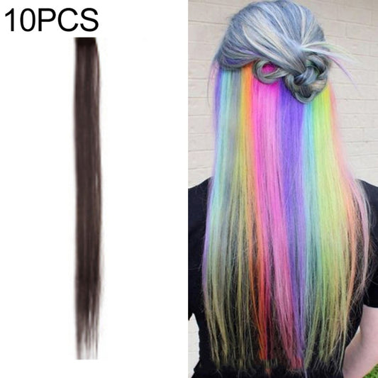 10 PCS Chemical Fiber Wig One-Step Gradient Color Single Card Wig, Stretched Length:24inches(28#) - Wigs by Alileader | Online Shopping UK | buy2fix