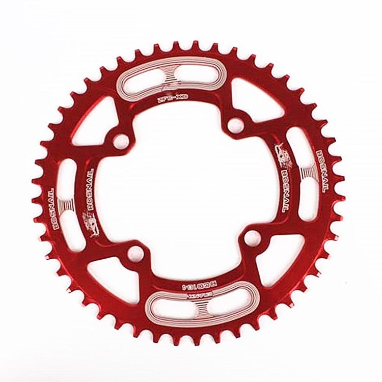 Snail Positive And Negative Tooth Discs Mountain Bike Single Disc Large Tooth Disc 104mm Bcd, Specification:44T(Red) - Guide wheels by Snail | Online Shopping UK | buy2fix