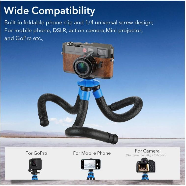 APEXEL APL-JJ07 Portable Hose Octopus Mini Mobile Phone Gopro Camera Selfie Live Stand(Blue Black) - Consumer Electronics by APEXEL | Online Shopping UK | buy2fix