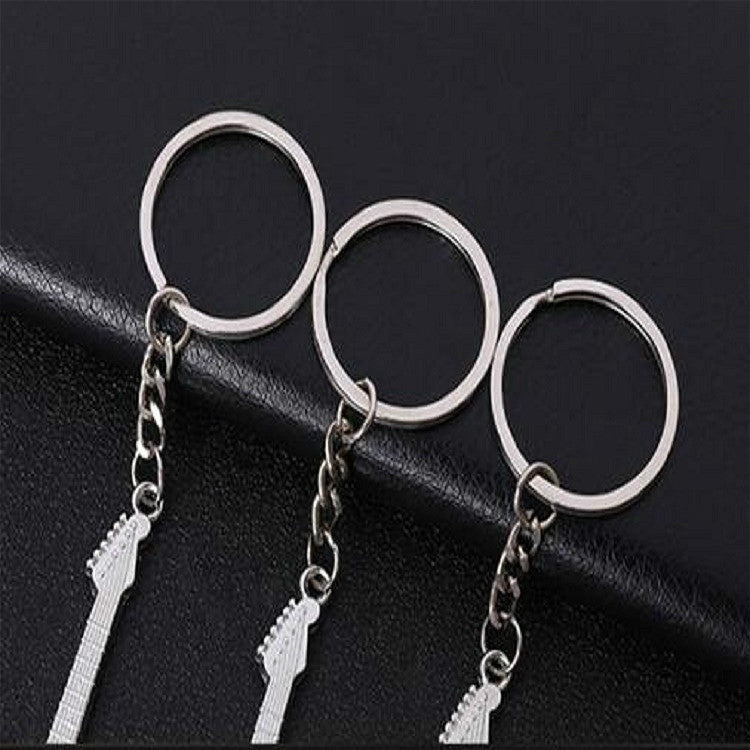 2 PCS Creative Guitar Keychain Metal Musical Instrument Pendant(Black) - Key Rings by buy2fix | Online Shopping UK | buy2fix