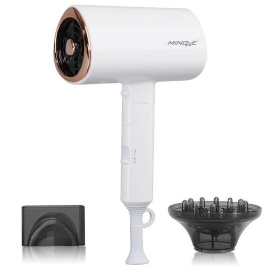 Mingge T1 T Style 1800W High-power Cold Hot Air Wind Fast Drying Folding Hair Dryer, Plug Type:UK Plug(White) - Home & Garden by buy2fix | Online Shopping UK | buy2fix