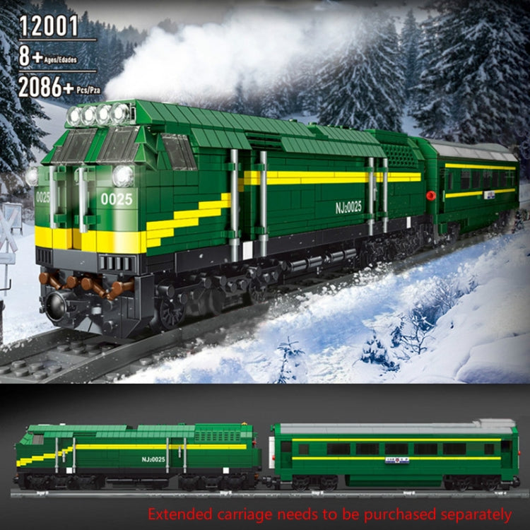 12001 NJ2 Internal Combustion Locomotive Remote Control Green Train Puzzle Assembled Building Block Children Toy Model - Building Blocks by buy2fix | Online Shopping UK | buy2fix