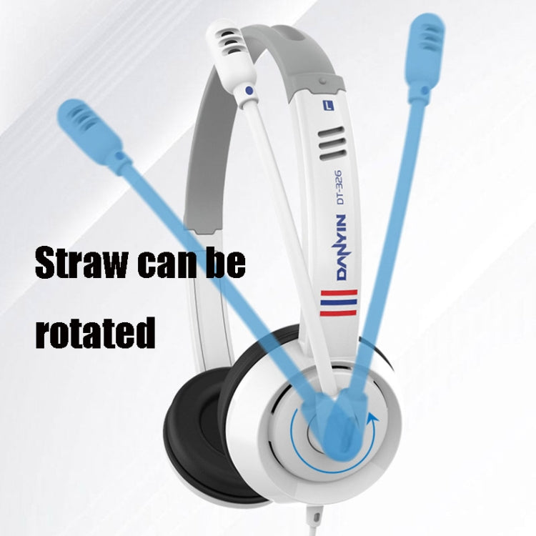 DANYIN DT326 Head-mounted Desktop Computer Children Learning Wire Headset with Microphone, Cable Length:1.8m, Style:Star Flag(White) - Multimedia Headset by Danyin | Online Shopping UK | buy2fix