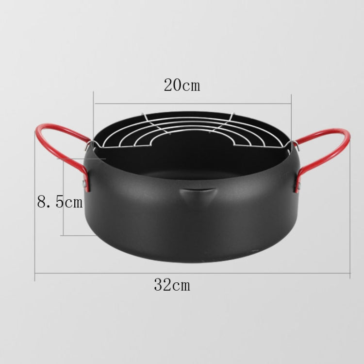 Tempura Hot Pot Household Fryer Pot Non-Stick Pan With Filter Holder, Specification:20cm without Clip - Home & Garden by buy2fix | Online Shopping UK | buy2fix