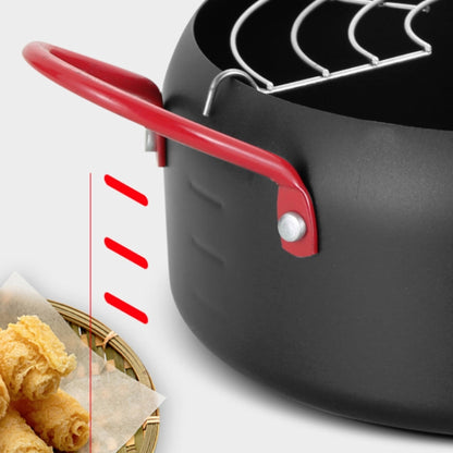 Tempura Hot Pot Household Fryer Pot Non-Stick Pan With Filter Holder, Specification:20cm without Clip - Home & Garden by buy2fix | Online Shopping UK | buy2fix