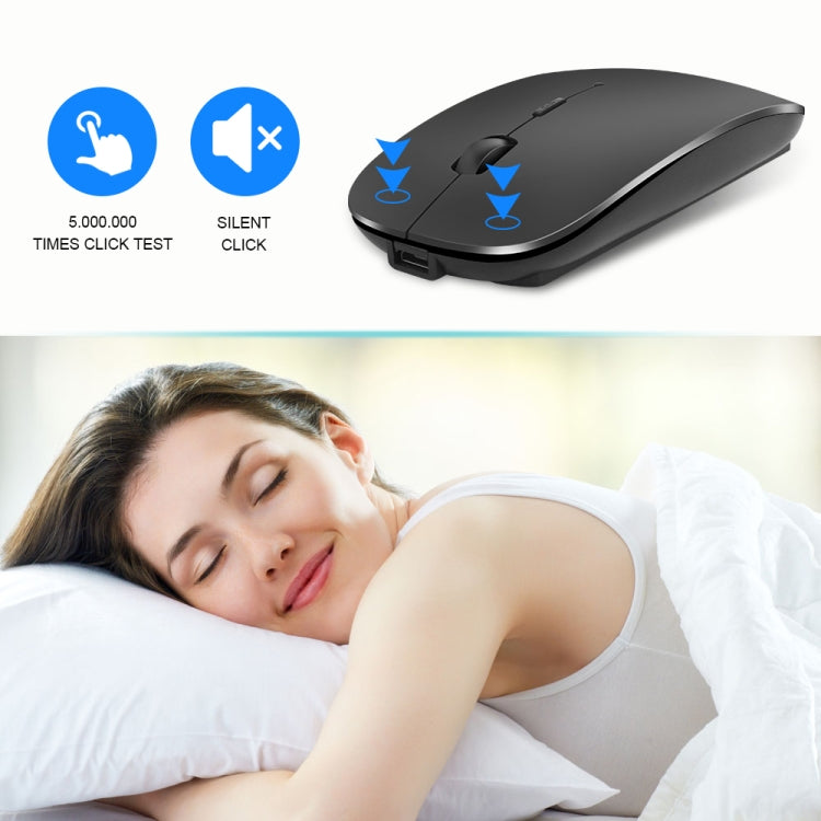 iMICE  E-1300 4 Keys 1600DPI Luminous Wireless Silent Desktop Notebook Mini Mouse, Style:Dual-modes Luminous Edition(Black) - Wireless Mice by iMICE | Online Shopping UK | buy2fix