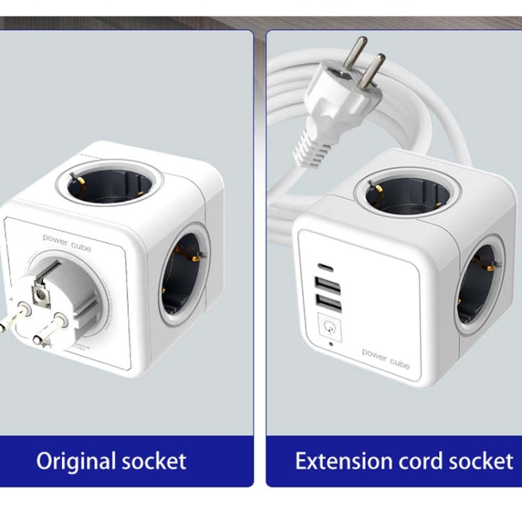 Creative Power Cube Socket Conversion Socket, EU Plug 1.5m Blue - Consumer Electronics by buy2fix | Online Shopping UK | buy2fix