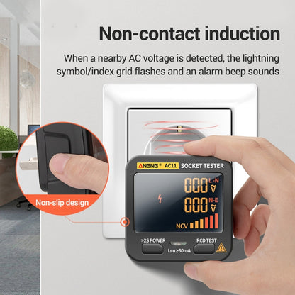 ANENG AC11 Multifunctional Digital Display Socket Tester Electrical Ground Wire Tester(US Plug) - Current & Voltage Tester by ANENG | Online Shopping UK | buy2fix