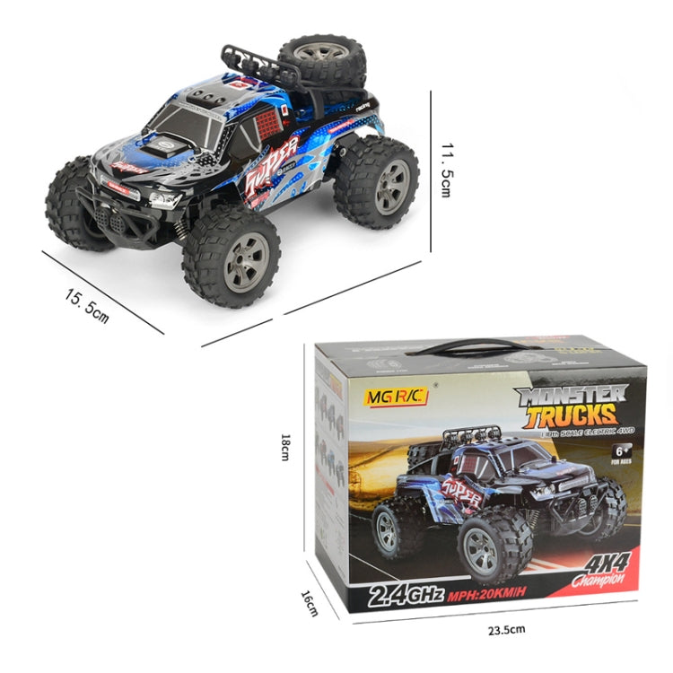 MGRC Charging Remote Control Car 2.4G Wireless Remote Control Four-Way Cross-Country Climbing Car 1:18 Car Model( Gray Blue) - RC Cars by MGRC | Online Shopping UK | buy2fix