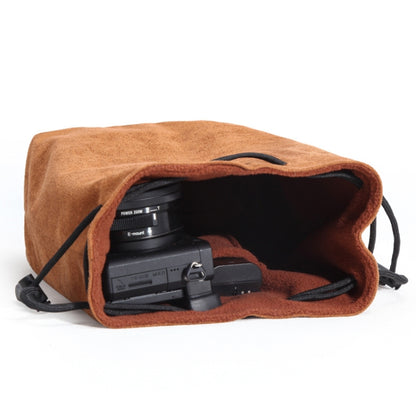 S.C.COTTON Liner Shockproof Digital Protection Portable SLR Lens Bag Micro Single Camera Bag Square Brown M - Camera Accessories by S.C.COTTON | Online Shopping UK | buy2fix