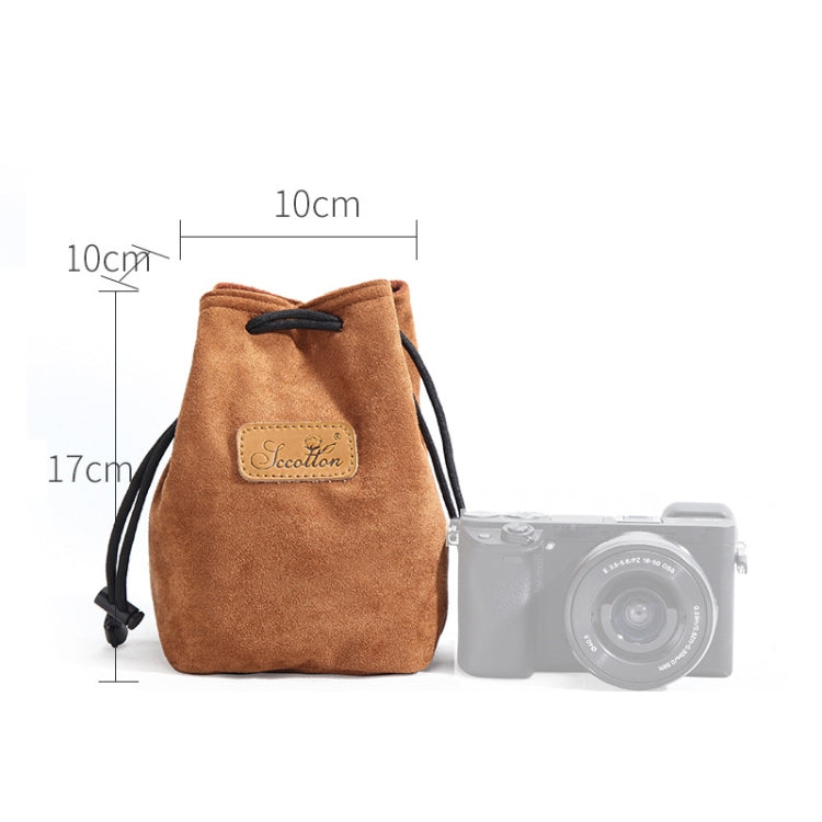 S.C.COTTON Liner Shockproof Digital Protection Portable SLR Lens Bag Micro Single Camera Bag Square Khaki S - Lens Bag by S.C.COTTON | Online Shopping UK | buy2fix