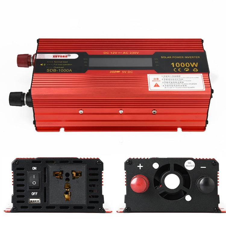 XUYUAN 1000W Car Inverter with Display Converter, Specification: 12V to 220V -  by XUYUAN | Online Shopping UK | buy2fix