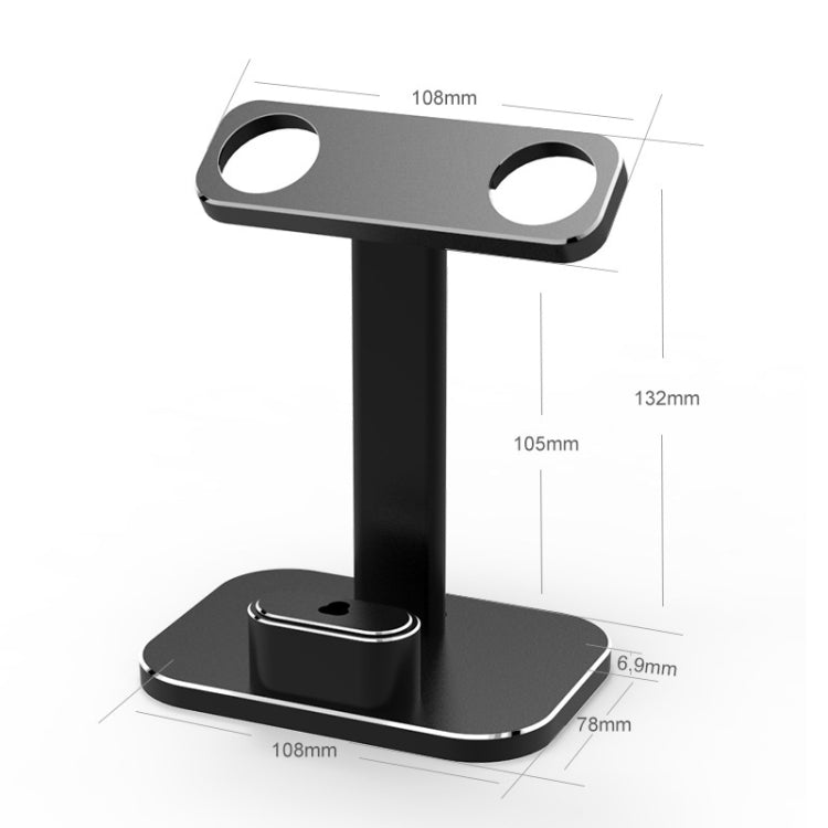 XMJ-003 Multifunctional Metal Desktop Stand Wireless Charging Stand for iWatch / iPods(Noble Silver) - Desktop Holder by buy2fix | Online Shopping UK | buy2fix