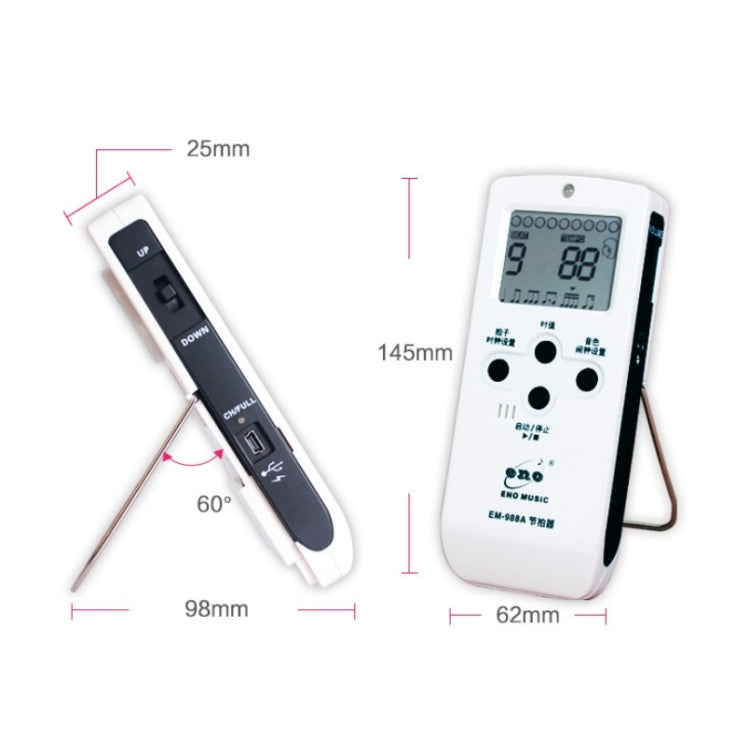 ENO EM-988A Electronic Vocal Rechargeable Metronome For Piano/Guitar/Drum/Guzheng/Violin(Pink) - Stringed Instruments by buy2fix | Online Shopping UK | buy2fix