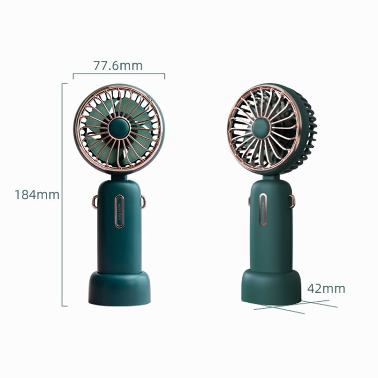 WT-F40 Household Outdoor Handheld Flip Fan Portable USB Retro Folding Desktop Fan(Vintage Green) - Electric Fans by buy2fix | Online Shopping UK | buy2fix