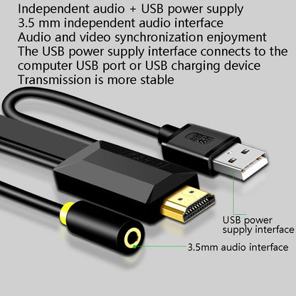 10m JH HV10 1080P HDMI to VGA Cable Projector TV Box Computer Notebook Industrial Display Adapter Cable - Cable by JH | Online Shopping UK | buy2fix