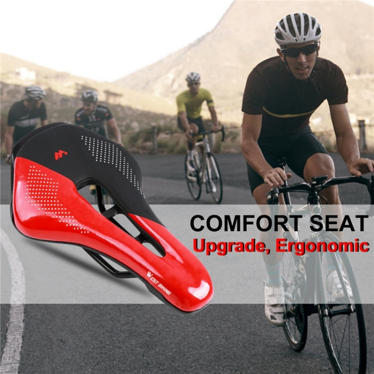 WEST BIKING Cycling Seat Hollow Breathable Comfortable Saddle Riding Equipment(Black Red) - Outdoor & Sports by WEST BIKING | Online Shopping UK | buy2fix