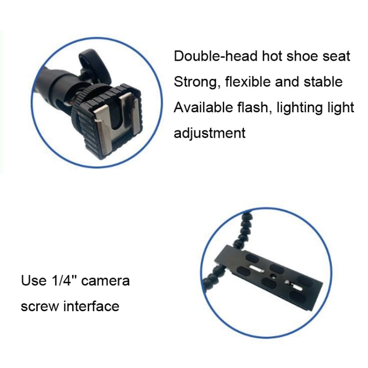 Flexible Dual Arm Hot Shoe Flash Bracket Mount Holder Bracket - Camera Accessories by buy2fix | Online Shopping UK | buy2fix