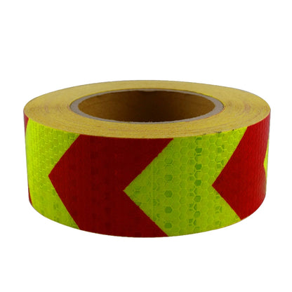 PVC Crystal Color Arrow Reflective Film Truck Honeycomb Guidelines Warning Tape Stickers 5cm x 25m(Fluorescent Green Red) - Reflective Material by buy2fix | Online Shopping UK | buy2fix