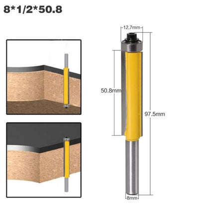 8-Handle Extended Trimming Cutter With Bearing Woodworking Line Milling Cutter, Specification: 8x1/2x50.8mm - Others by buy2fix | Online Shopping UK | buy2fix