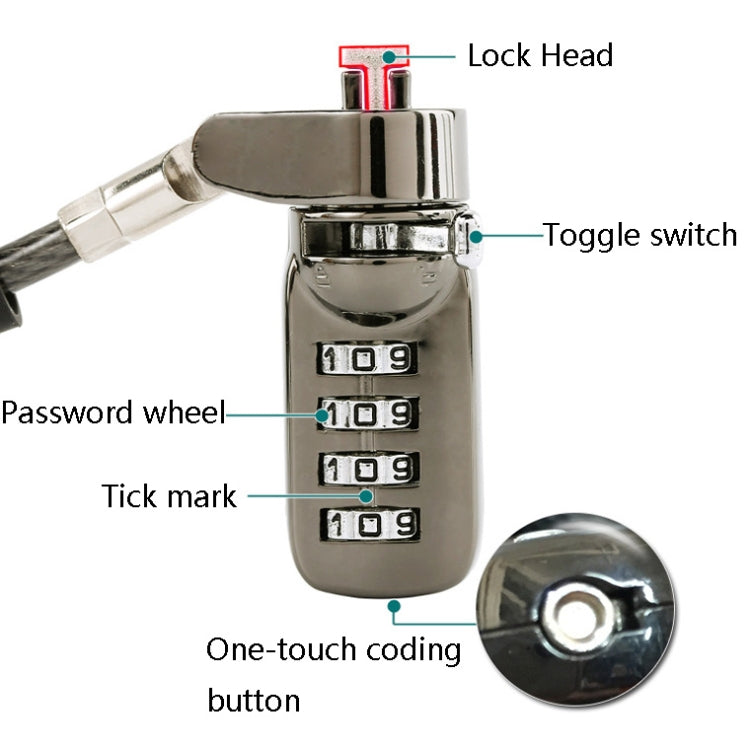 YF21067 Digital Device Anti-Theft Lock  Laptop Lock(Black) - Computer & Networking by buy2fix | Online Shopping UK | buy2fix