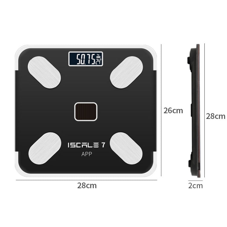 ISCRLE7 Smart Weight Scale Bluetooth Body Fat Measuring Instrument Charging Model(Bright Black) - Body Scales by ISCRLE7 | Online Shopping UK | buy2fix