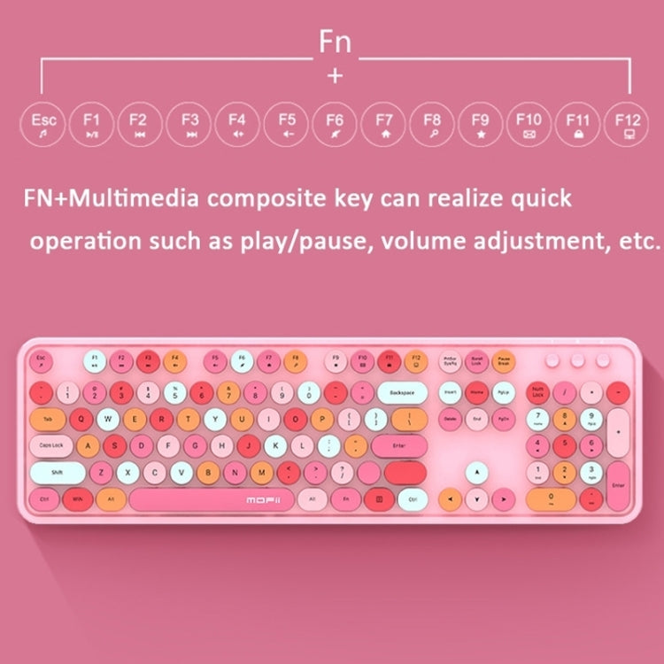 Mofii Sweet Wireless Keyboard And Mouse Set Girls Punk Keyboard Office Set, Colour: Purple Mixed Version - Wireless Keyboard by Mofii | Online Shopping UK | buy2fix