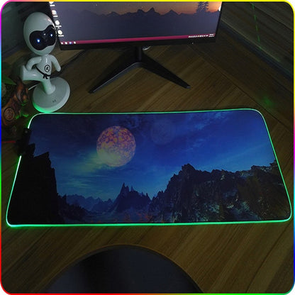 250x350x4mm F-01 Rubber Thermal Transfer RGB Luminous Non-Slip Mouse Pad(Ice Lend) - Mouse Pads by buy2fix | Online Shopping UK | buy2fix