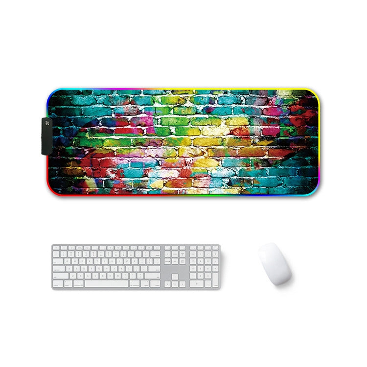 350x600x4mm F-01 Rubber Thermal Transfer RGB Luminous Non-Slip Mouse Pad(Colorful Brick) - Mouse Pads by buy2fix | Online Shopping UK | buy2fix