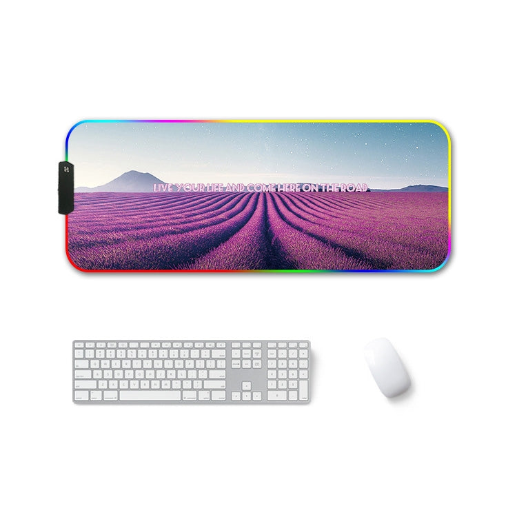 400x900x3mm F-01 Rubber Thermal Transfer RGB Luminous Non-Slip Mouse Pad(Lavender) - Mouse Pads by buy2fix | Online Shopping UK | buy2fix