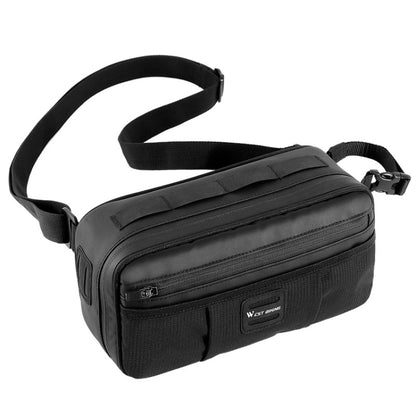 WEST BIKING 3L Bicycle Front Beam/Saddle Tail Bag Riding Diagonal Belt Bag(Black) - Bicycle Bags by WEST BIKING | Online Shopping UK | buy2fix