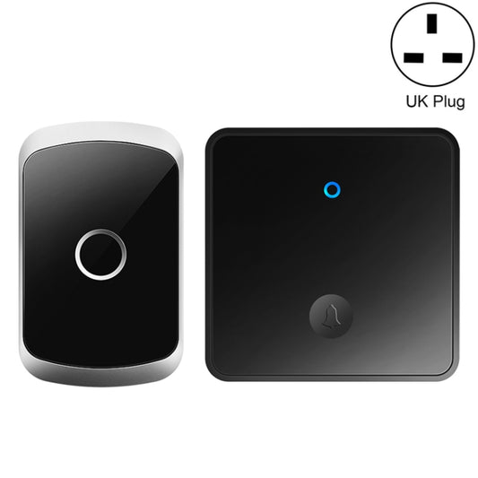 CACAZI FA50 1 For 1 Push-button Self-generating Wireless Doorbell, Plug:UK Plug(Black) - Security by CACAZI | Online Shopping UK | buy2fix