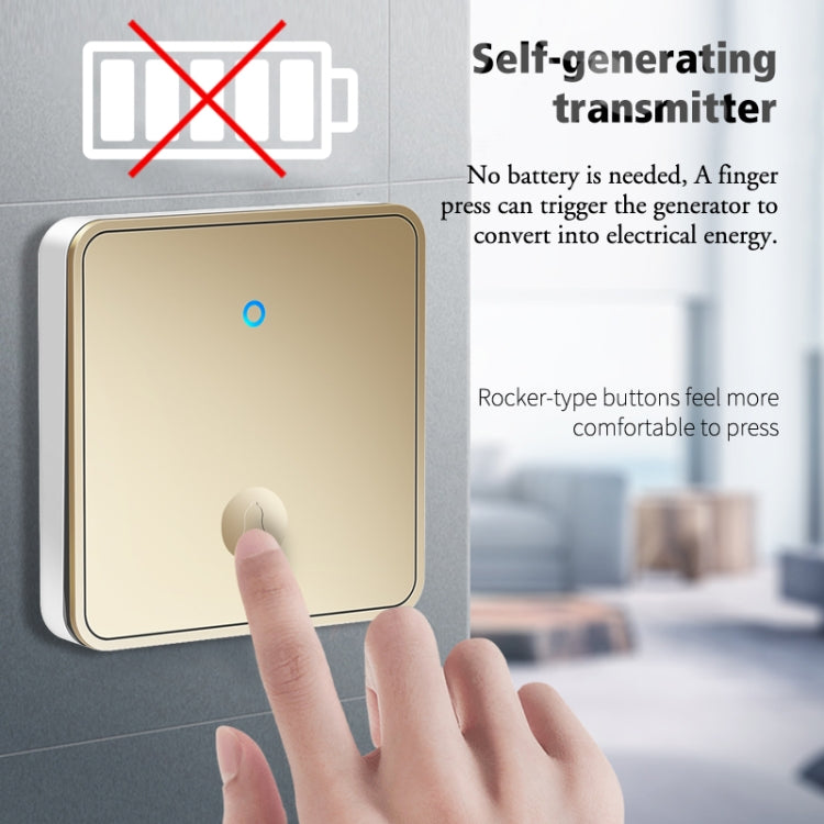 CACAZI FA50 1 For 1 Push-button Self-generating Wireless Doorbell, Plug:UK Plug(Gold) - Security by CACAZI | Online Shopping UK | buy2fix