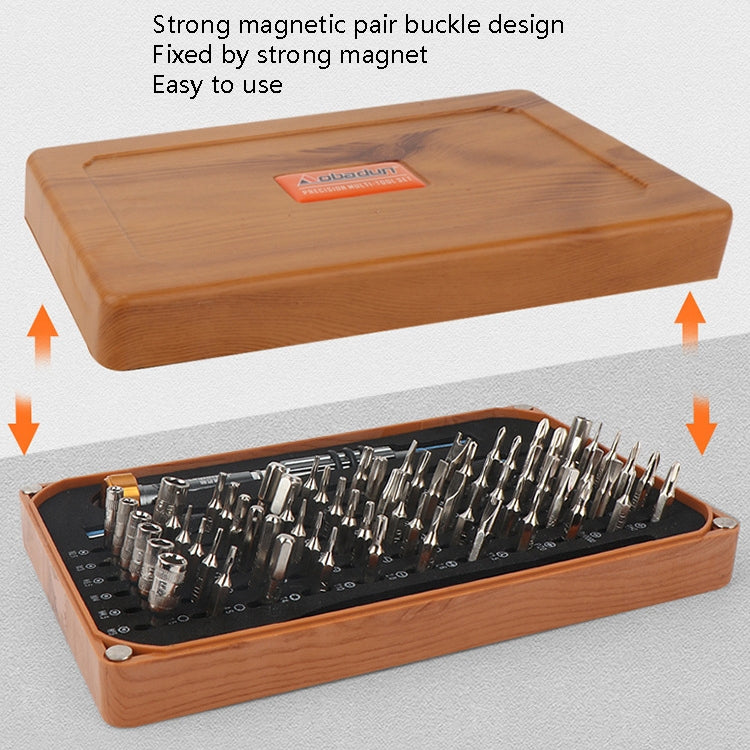 Obadun 9801 68 In 1 Screwdriver Set Manual Batch Glasses Screwdriver Hardware Repair Tool(Wood Grain Box) - Screwdriver Set by Obadun | Online Shopping UK | buy2fix