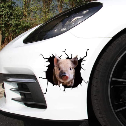 6 PCS Animal Wall Stickers Pig Hoisting Car Window Static Stickers(Pig 07) - In Car by buy2fix | Online Shopping UK | buy2fix