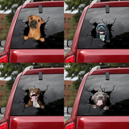 7 PCS Animal Wall Stickers Puppy Hole Car Window Static Sticker(Puppy 04) - In Car by buy2fix | Online Shopping UK | buy2fix