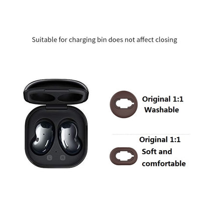 2 Sets Bluetooth Earphone Silicone Earplug Caps For Samsung Galaxy Buds Live(Black-2 Pairs) - Apple Accessories by buy2fix | Online Shopping UK | buy2fix